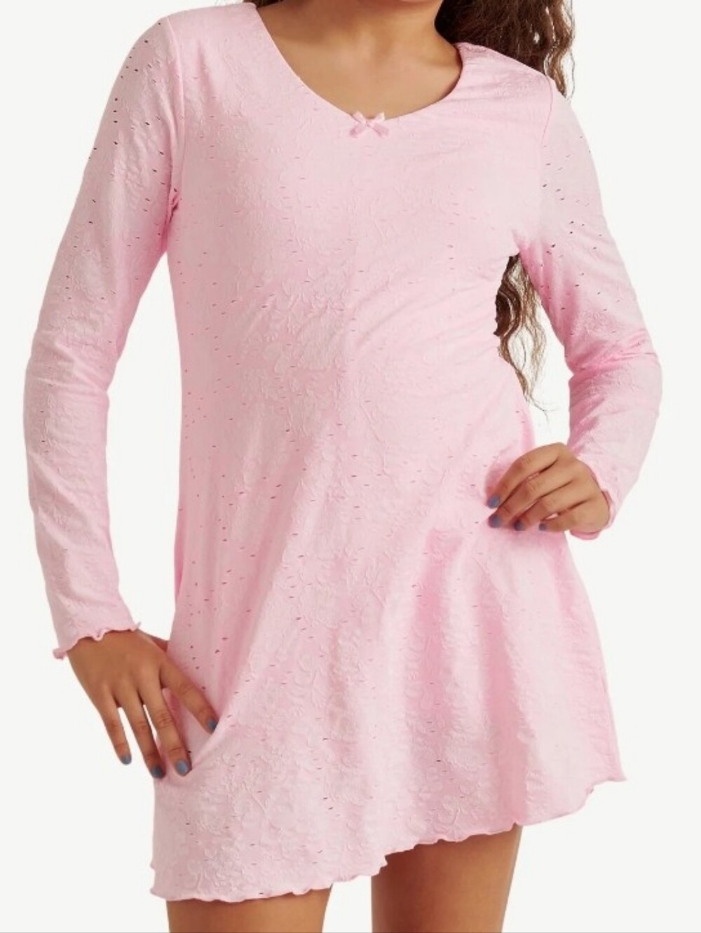 Justice Girl's Skater Dress   Rose Long-Sleeve Size XS(5/6)